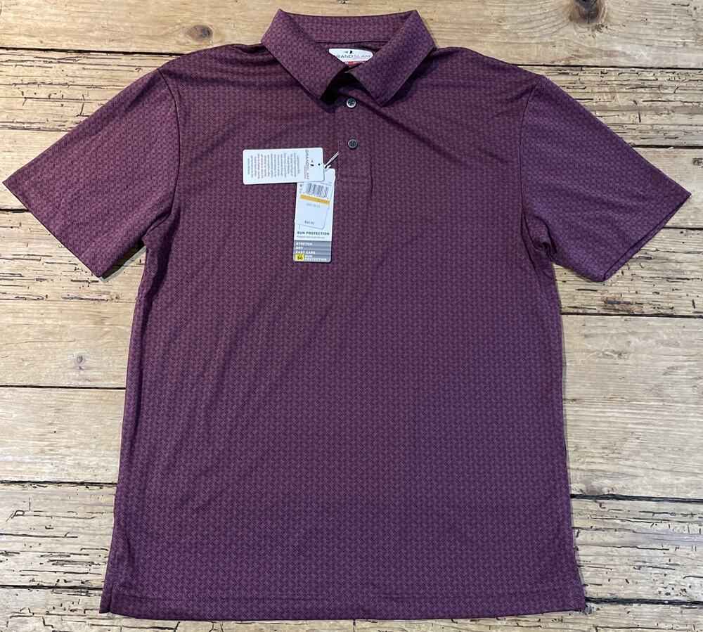 Grand Slam Golf Polo Shirt Burgundy Mens Size Small NWT